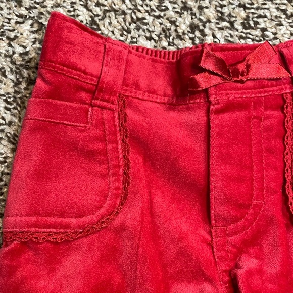 🆕 2006 OshKosh B'gosh Vivid Red Velvet Pants - Picture 2 of 7